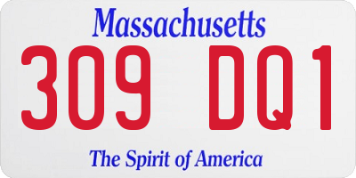 MA license plate 309DQ1