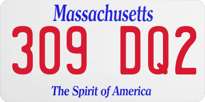 MA license plate 309DQ2