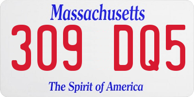 MA license plate 309DQ5