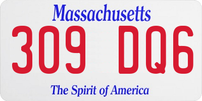 MA license plate 309DQ6