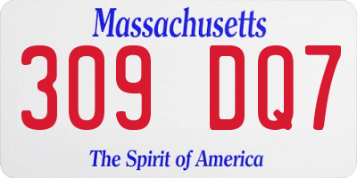 MA license plate 309DQ7