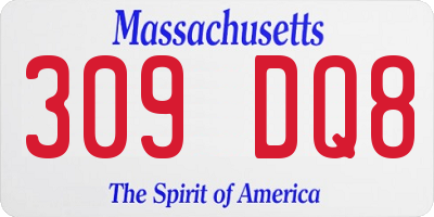 MA license plate 309DQ8