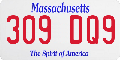 MA license plate 309DQ9