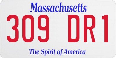 MA license plate 309DR1