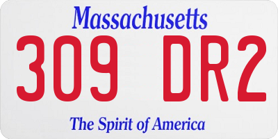MA license plate 309DR2