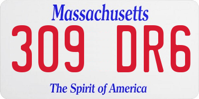 MA license plate 309DR6