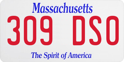 MA license plate 309DS0