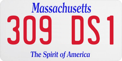 MA license plate 309DS1