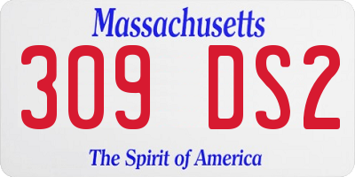MA license plate 309DS2