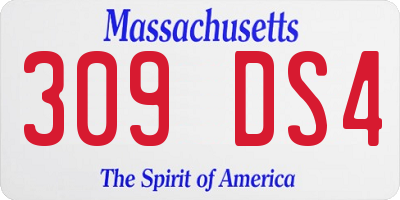 MA license plate 309DS4