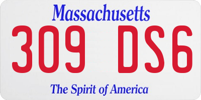 MA license plate 309DS6