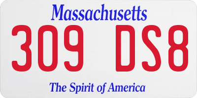 MA license plate 309DS8
