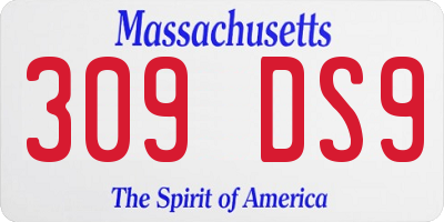 MA license plate 309DS9
