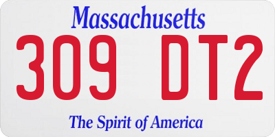 MA license plate 309DT2
