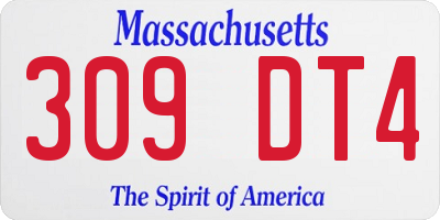 MA license plate 309DT4