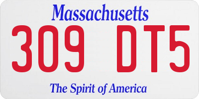 MA license plate 309DT5