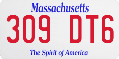 MA license plate 309DT6
