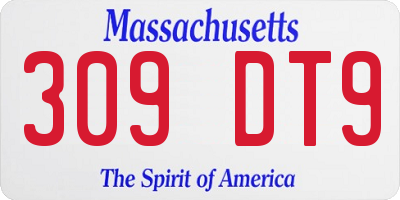 MA license plate 309DT9