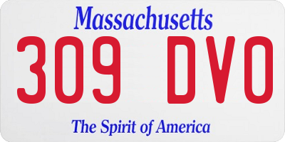 MA license plate 309DV0