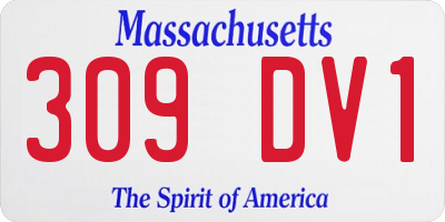 MA license plate 309DV1