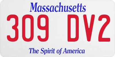 MA license plate 309DV2