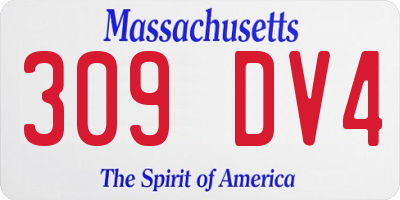 MA license plate 309DV4