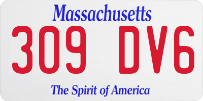 MA license plate 309DV6