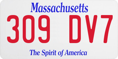 MA license plate 309DV7