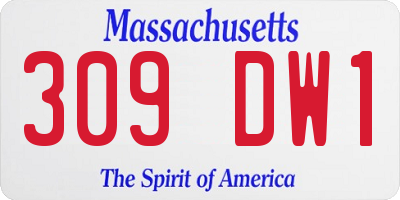 MA license plate 309DW1