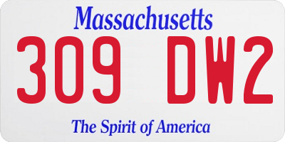 MA license plate 309DW2