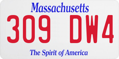 MA license plate 309DW4