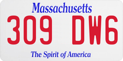 MA license plate 309DW6