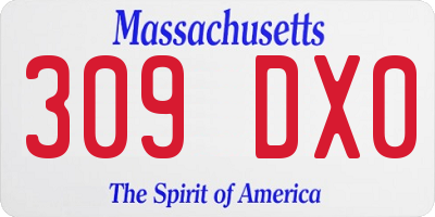 MA license plate 309DX0