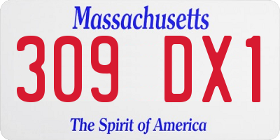 MA license plate 309DX1