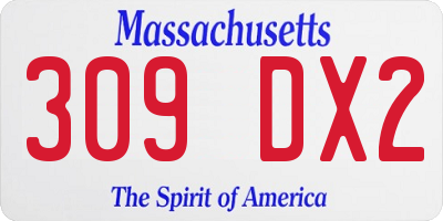 MA license plate 309DX2