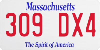 MA license plate 309DX4