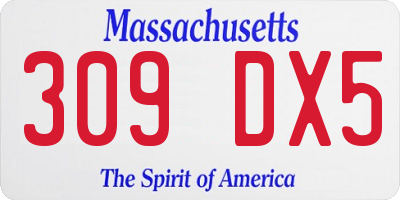 MA license plate 309DX5