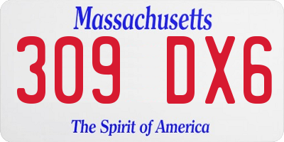 MA license plate 309DX6