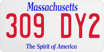 MA license plate 309DY2