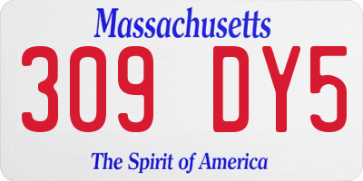 MA license plate 309DY5