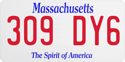 MA license plate 309DY6