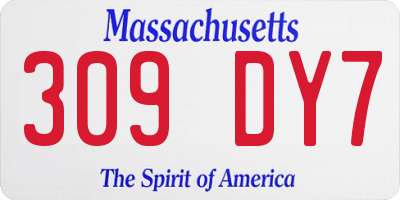MA license plate 309DY7