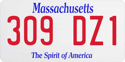 MA license plate 309DZ1