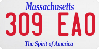 MA license plate 309EA0