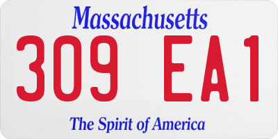MA license plate 309EA1