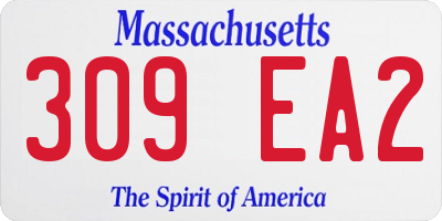 MA license plate 309EA2