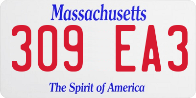 MA license plate 309EA3