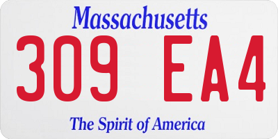 MA license plate 309EA4