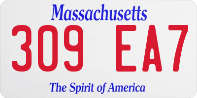 MA license plate 309EA7