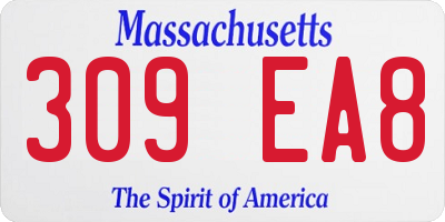 MA license plate 309EA8